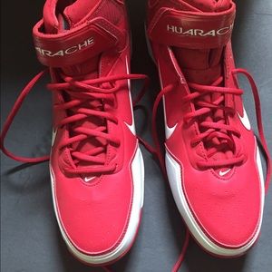Nike Air Huarache 16 mid baseball cleats Red sports